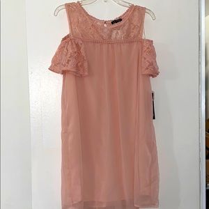 Short Blush Cold Shoulder Dress